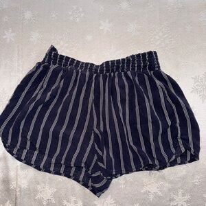 Hollister Blue and White Striped Shorts